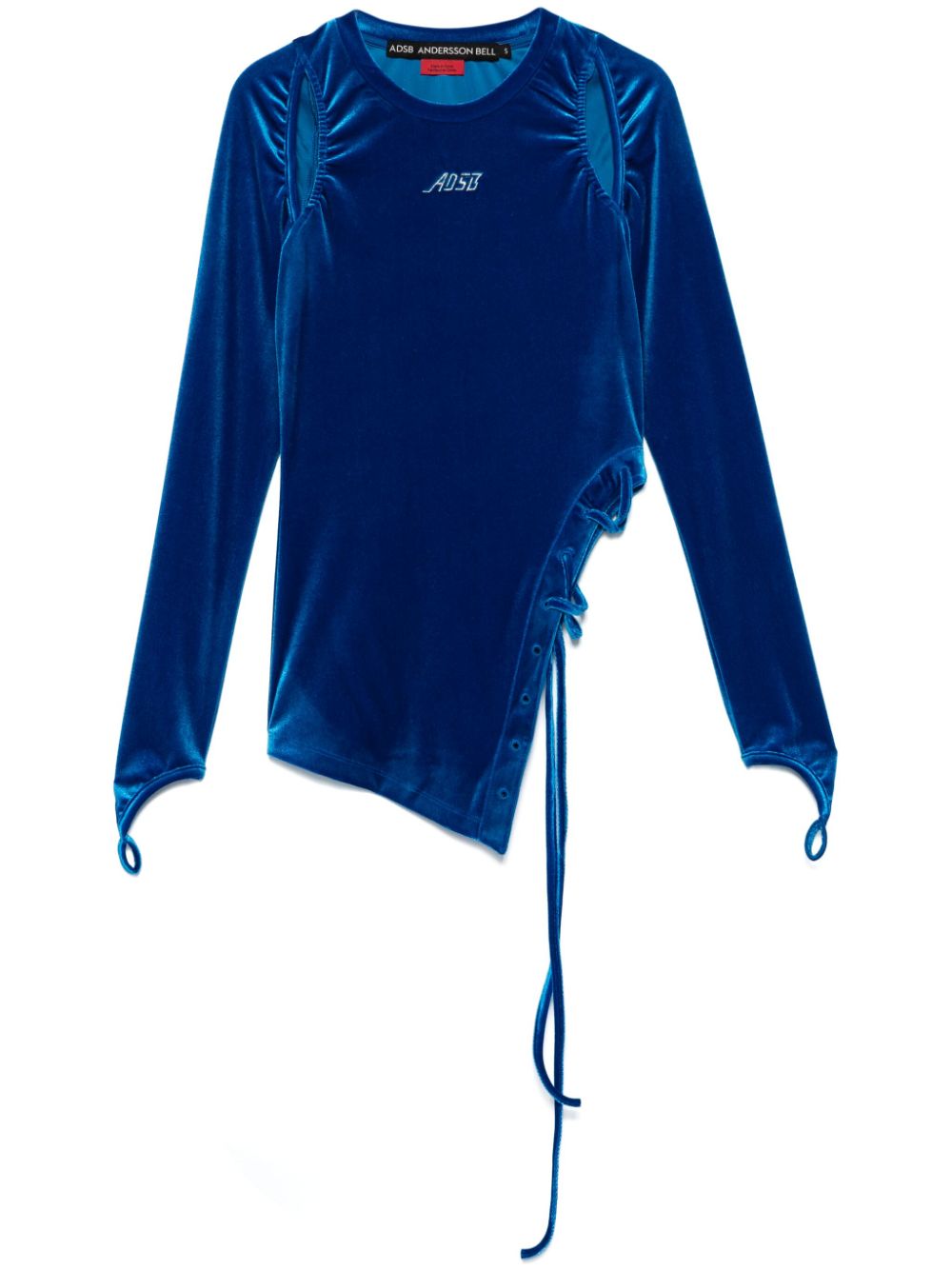 Velvet cut-out top - Blue