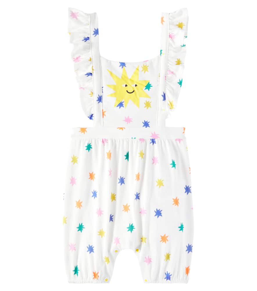 Fábula Baby ruffled printed cotton overalls