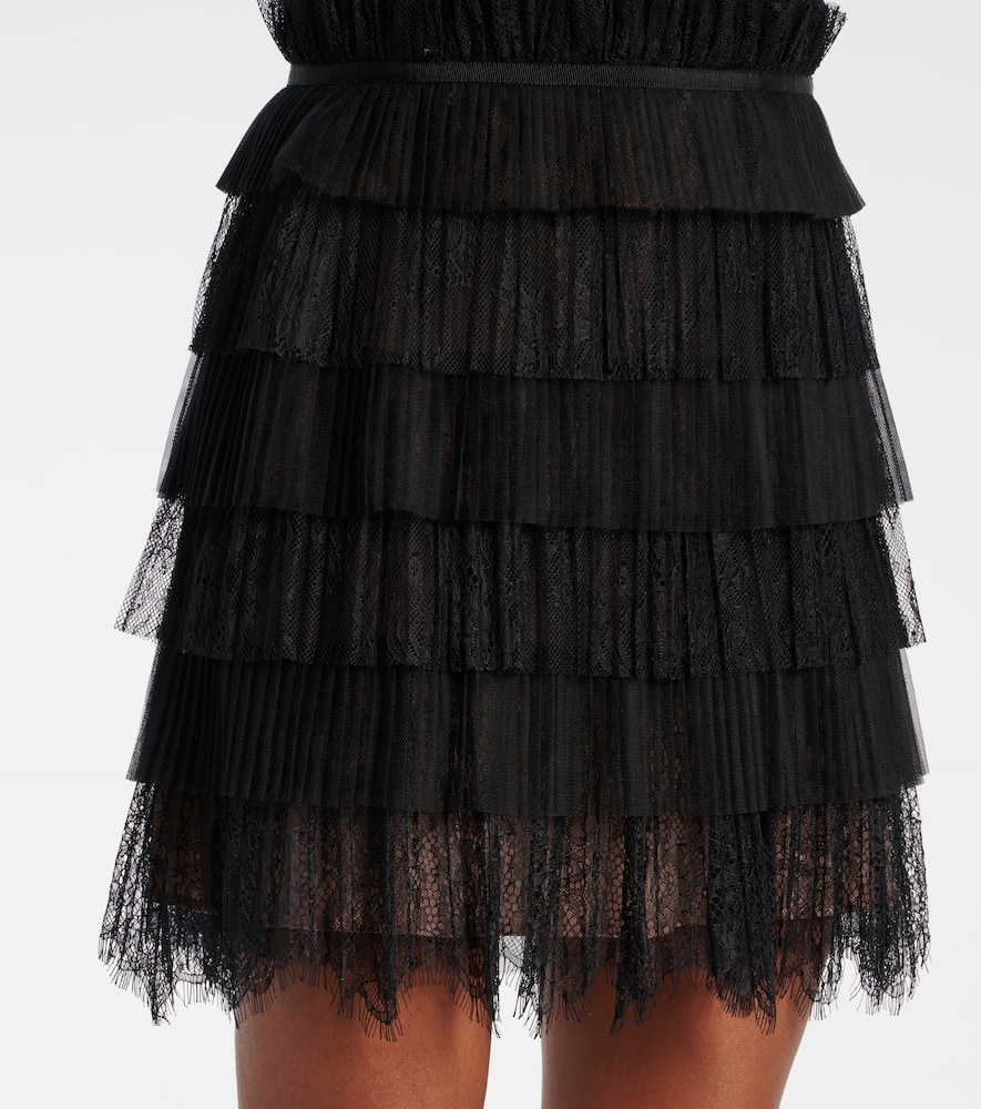 Hayla tulle and chantilly lace minidress
