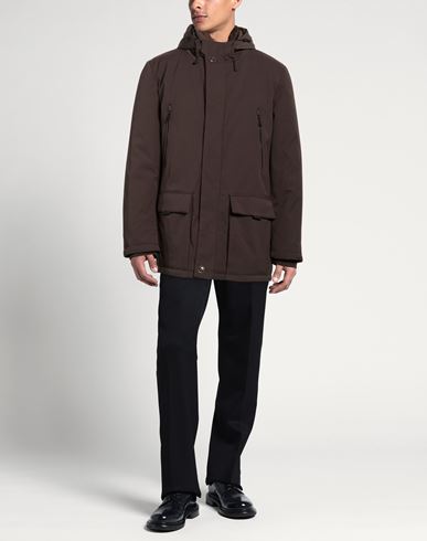 Man Coat Dark brown Size 3XL Polyester