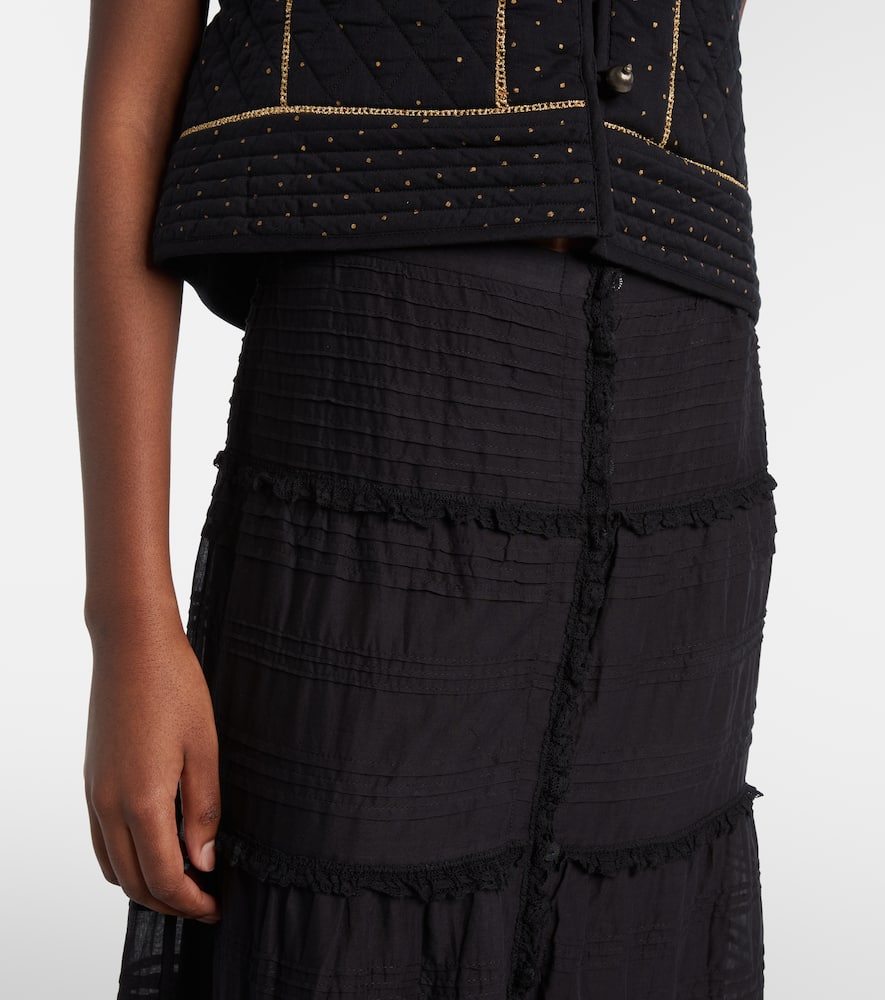 Paoline lace-trimmed maxi skirt