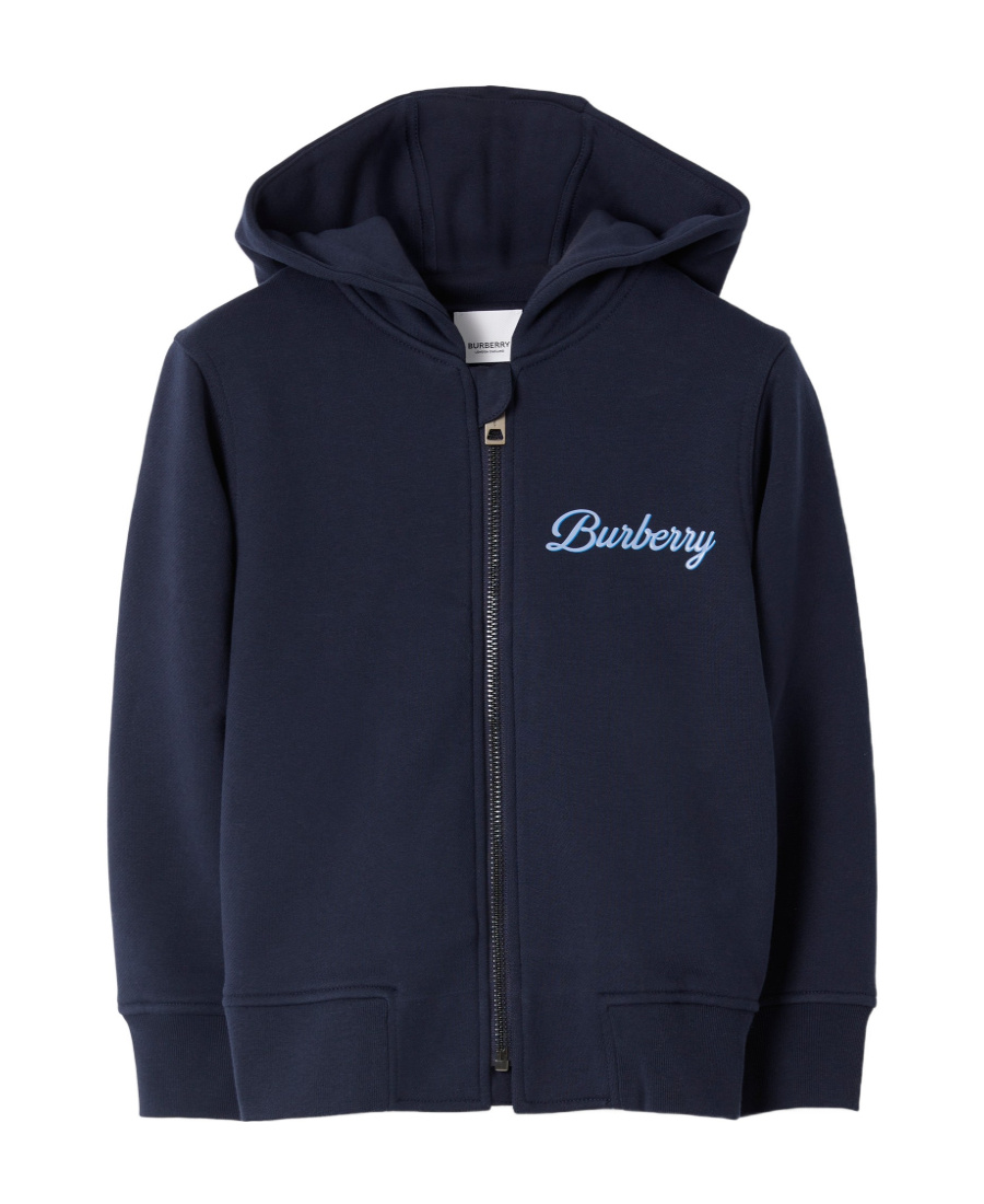 Logo-print zip-up cotton hoodie