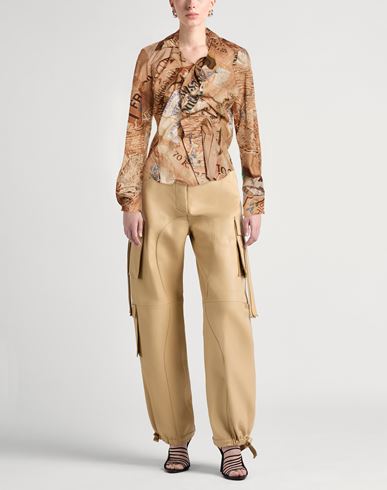 Woman Shirt Camel Size 2 Cotton