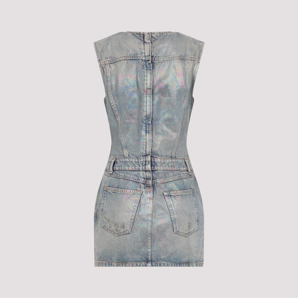 Light Blue Coated Denim Dress
