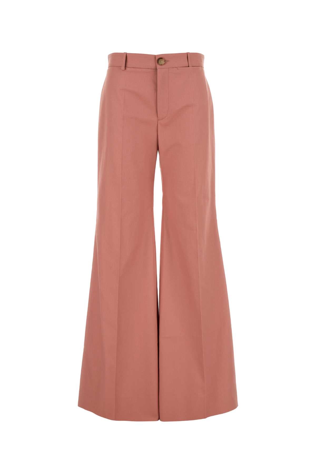 Cotton Palazzo Trousers — Pink