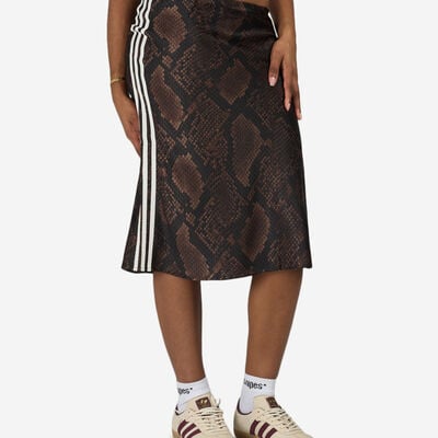 Women's Snake Print Satin Skirt in animal print