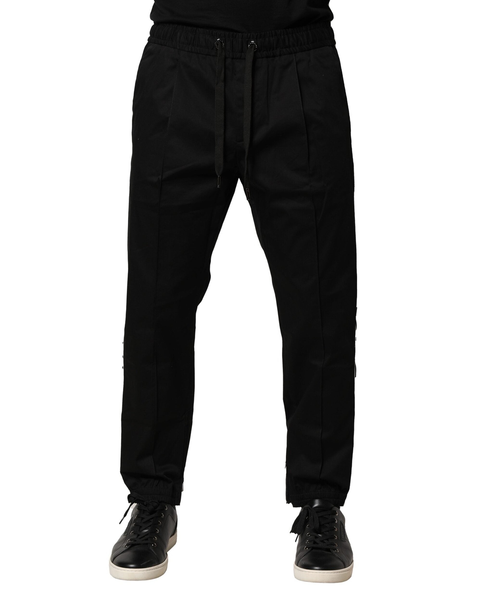 Cotton-Elastane Joggers — Black