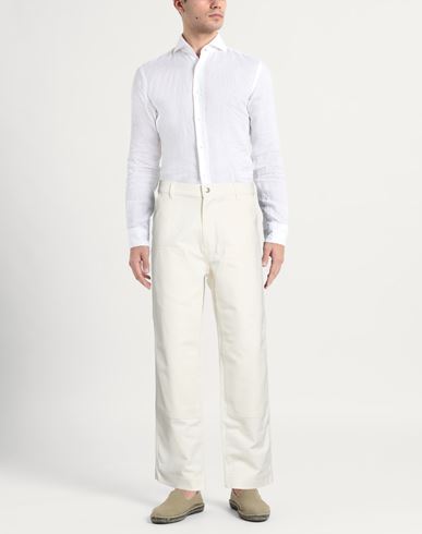 Maison Kitsuné Café Kitsuné Man Pants Ivory Size 30 Cotton, Polyamide
