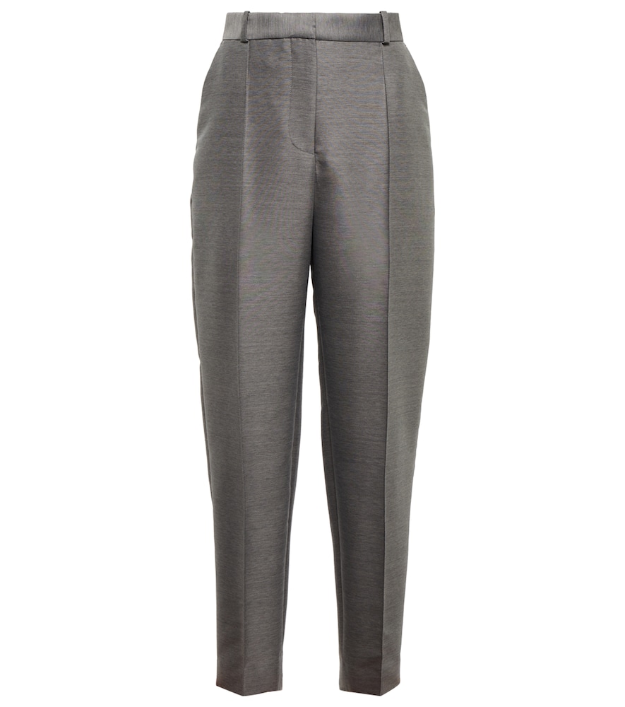 Toteme Mid-rise straight cotton and wool-blend pants