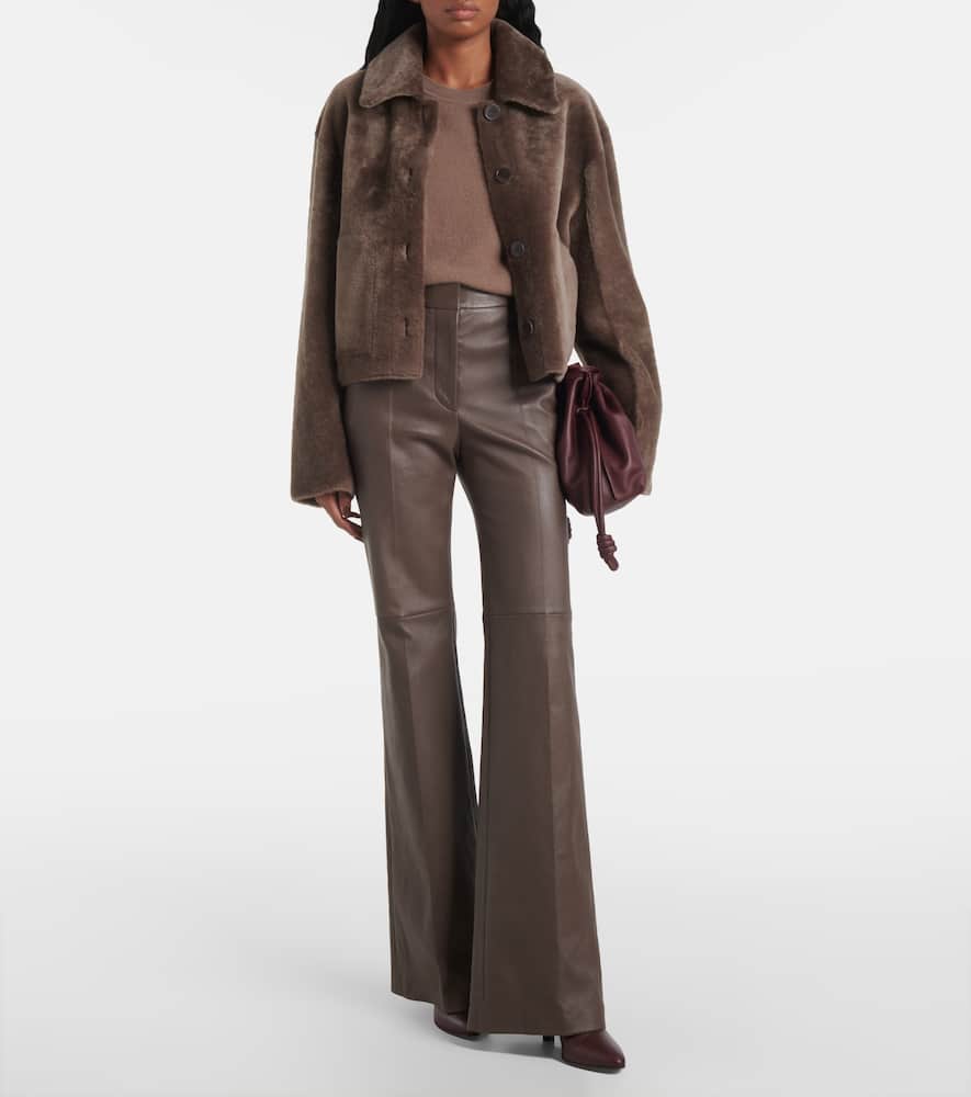 Tafira mid-rise leather flared pants