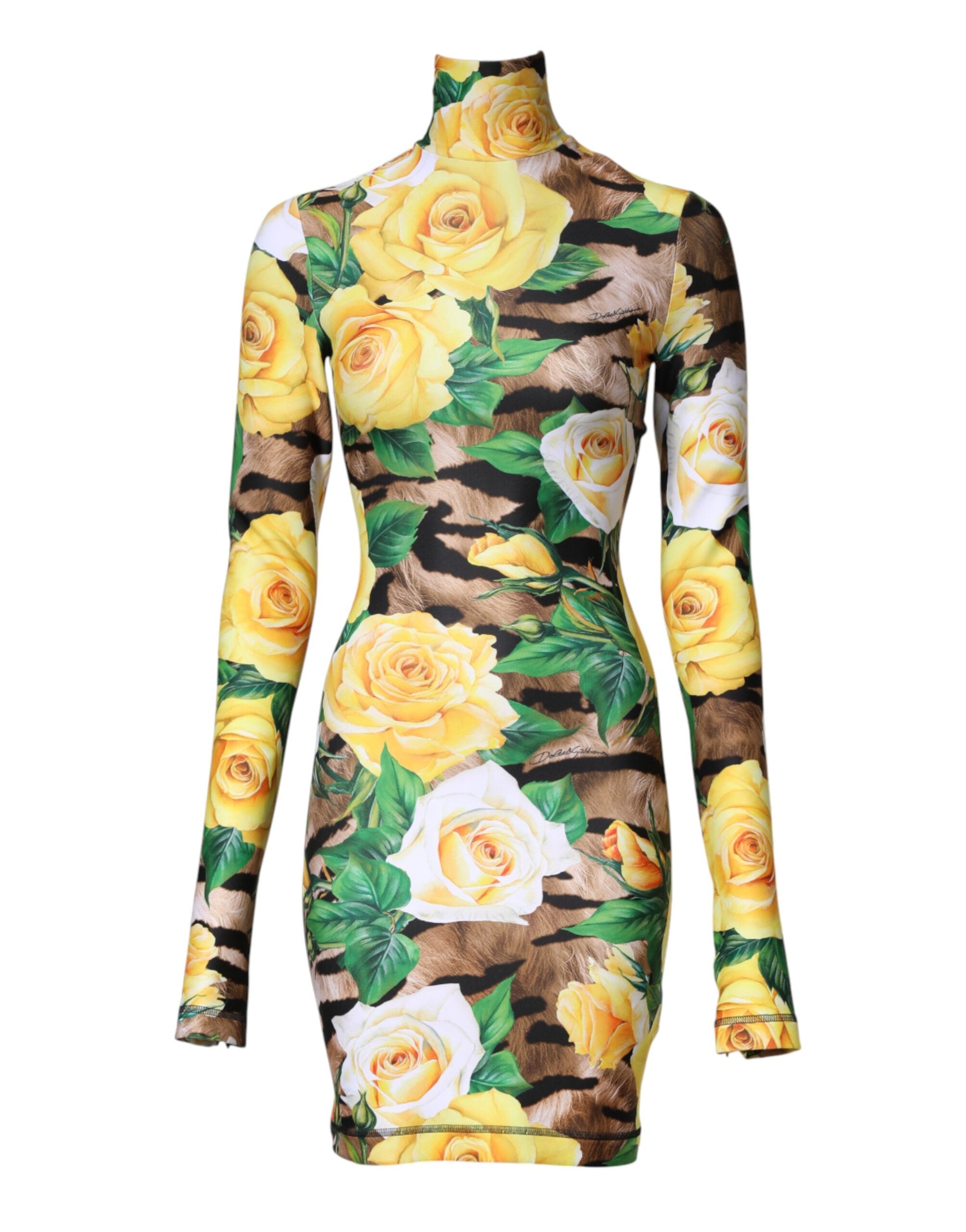 Floral Print Mini Dress — Multicolor