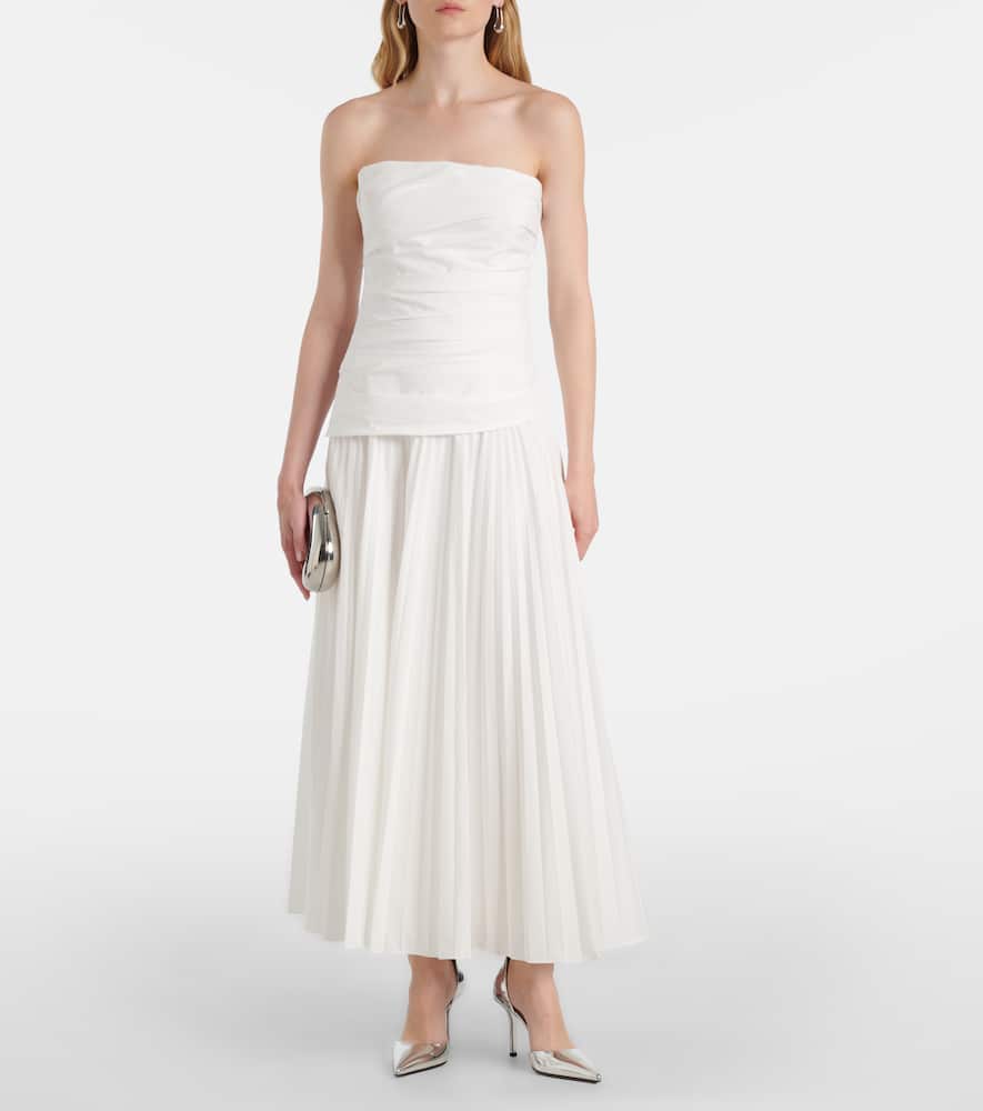Arie strapless cotton-blend midi dress