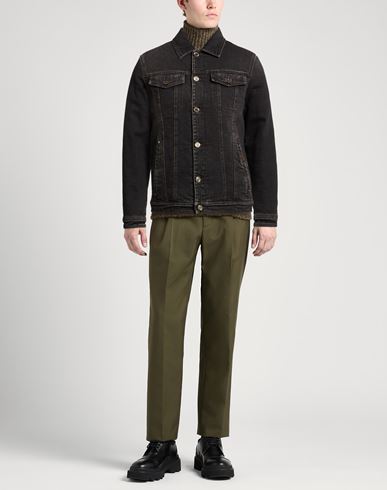 Man Denim outerwear Black Size 44 Cotton, Elastane