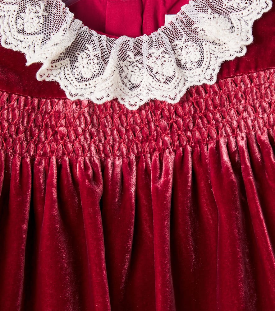 Martina lace-trimmed velvet dress