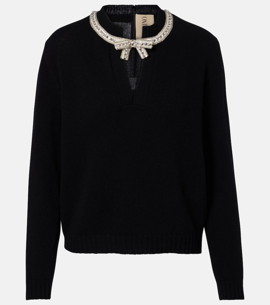 Sequined virgin wool sweater