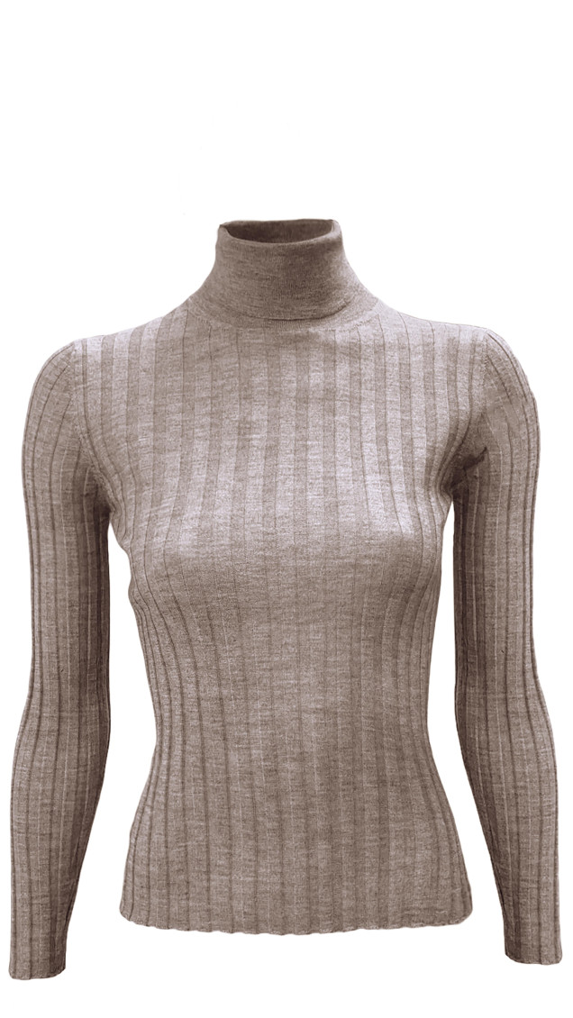 Brown Turtleneck Sweater