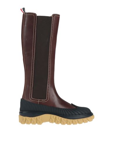 Woman Boot Dark brown Size 7.5 Calfskin, Rubber