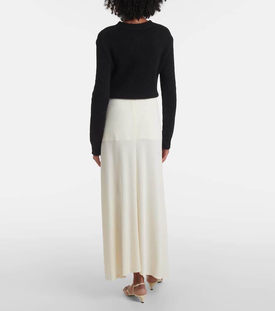 Crêpe midi skirt