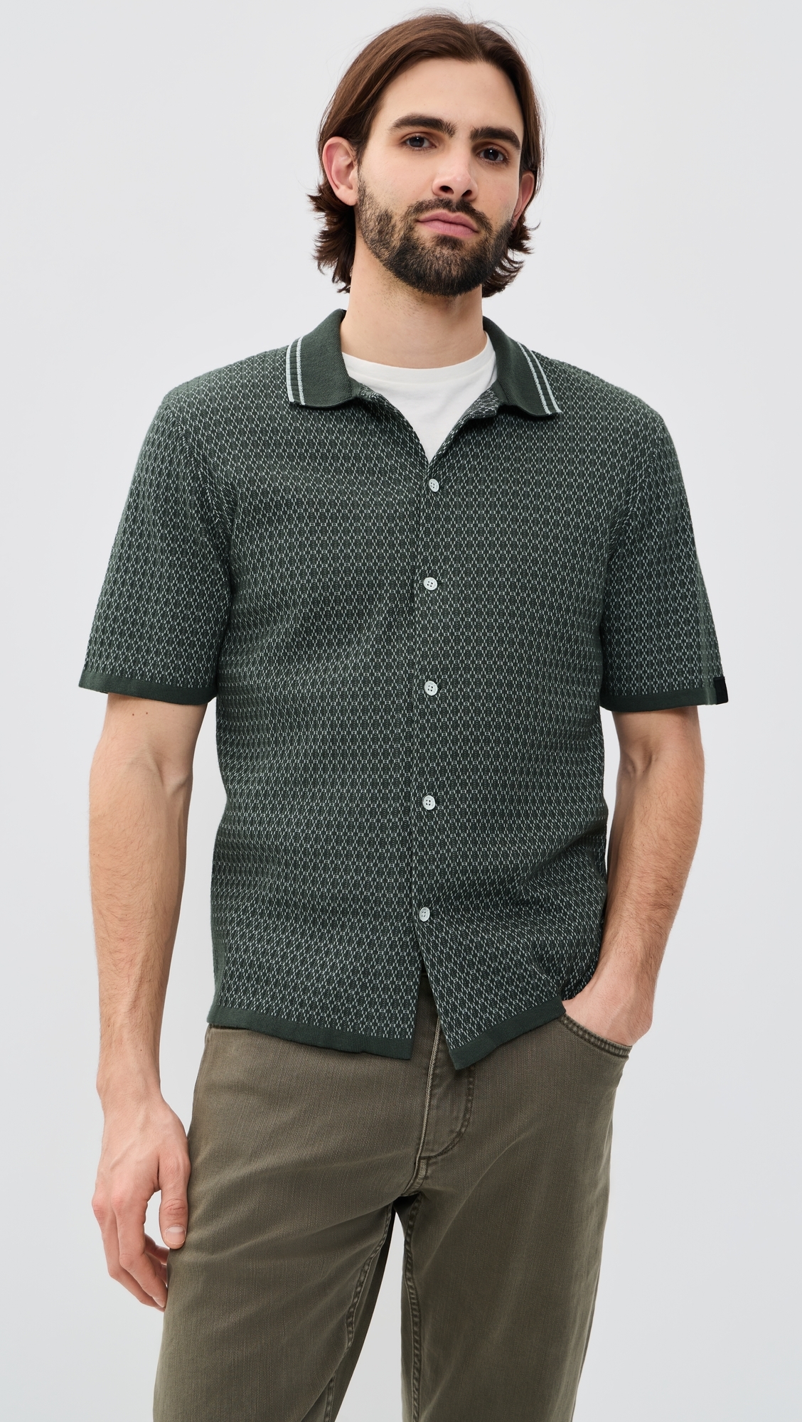 Harvey Cross Stitch Camp Shirt Chgr