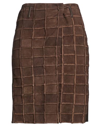 Niccolò Pasqualetti Woman Mini skirt Dark brown Size S Lambskin