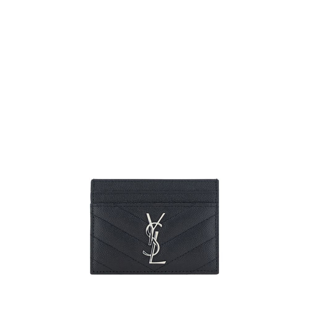 Matelassé Calf Leather Card Case — Black