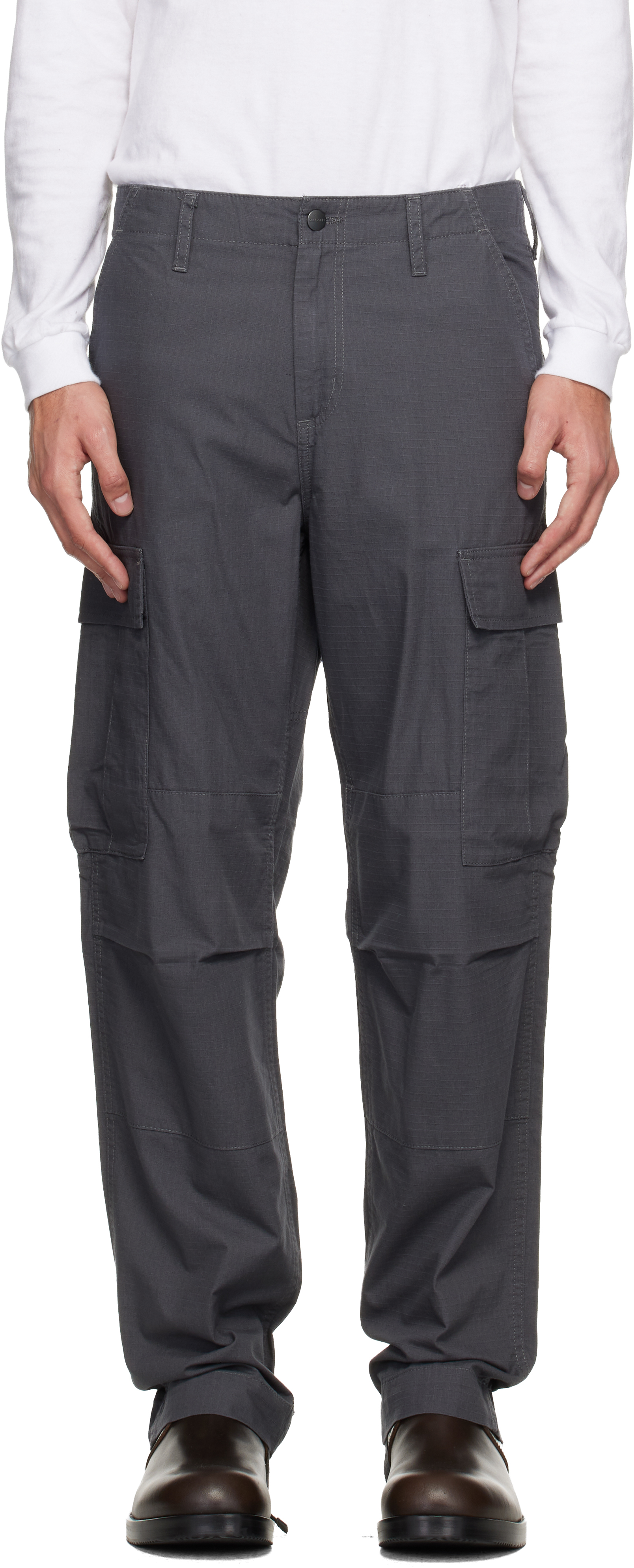 Gray Regular Cargo Pants