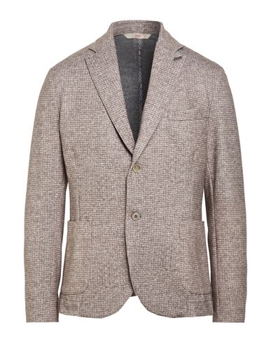 Man Blazer Khaki Size 42 Polyester, Cotton, Elastane