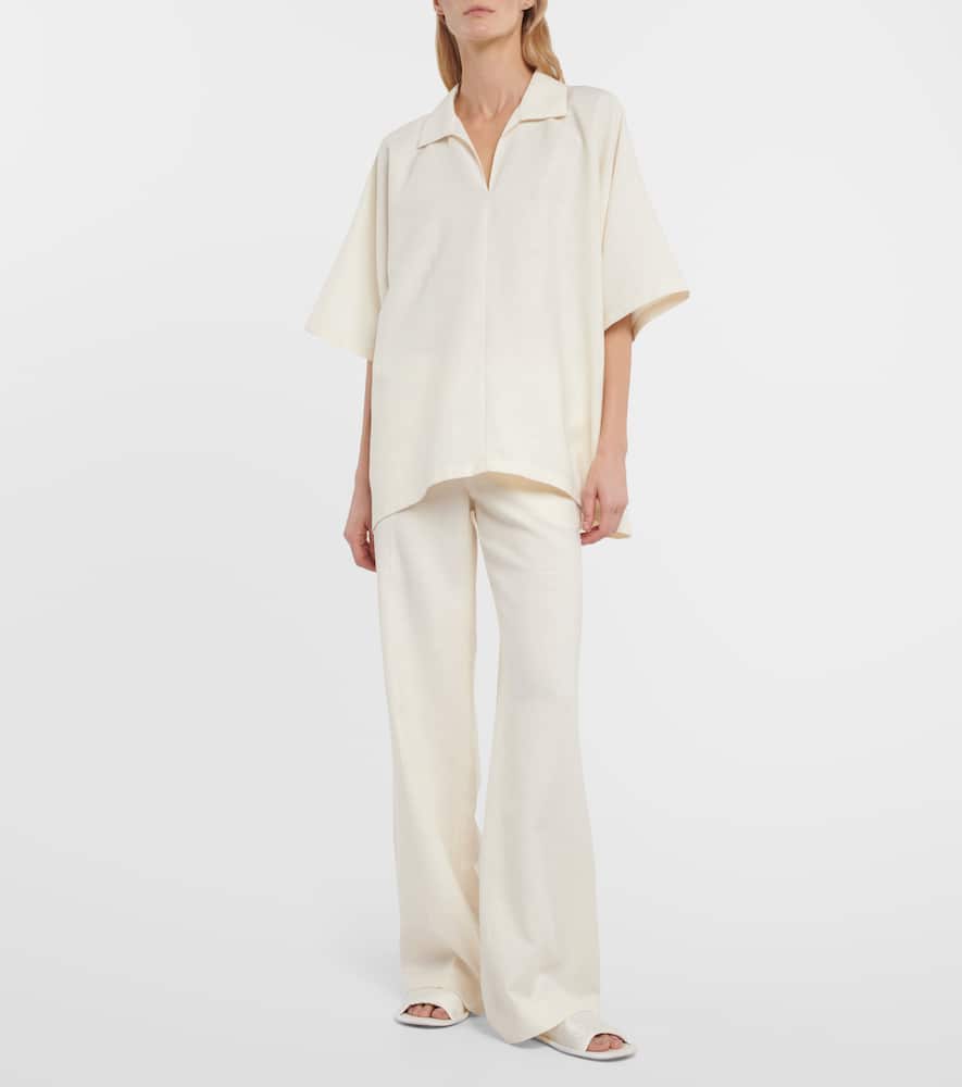 Wen wool, silk and linen top