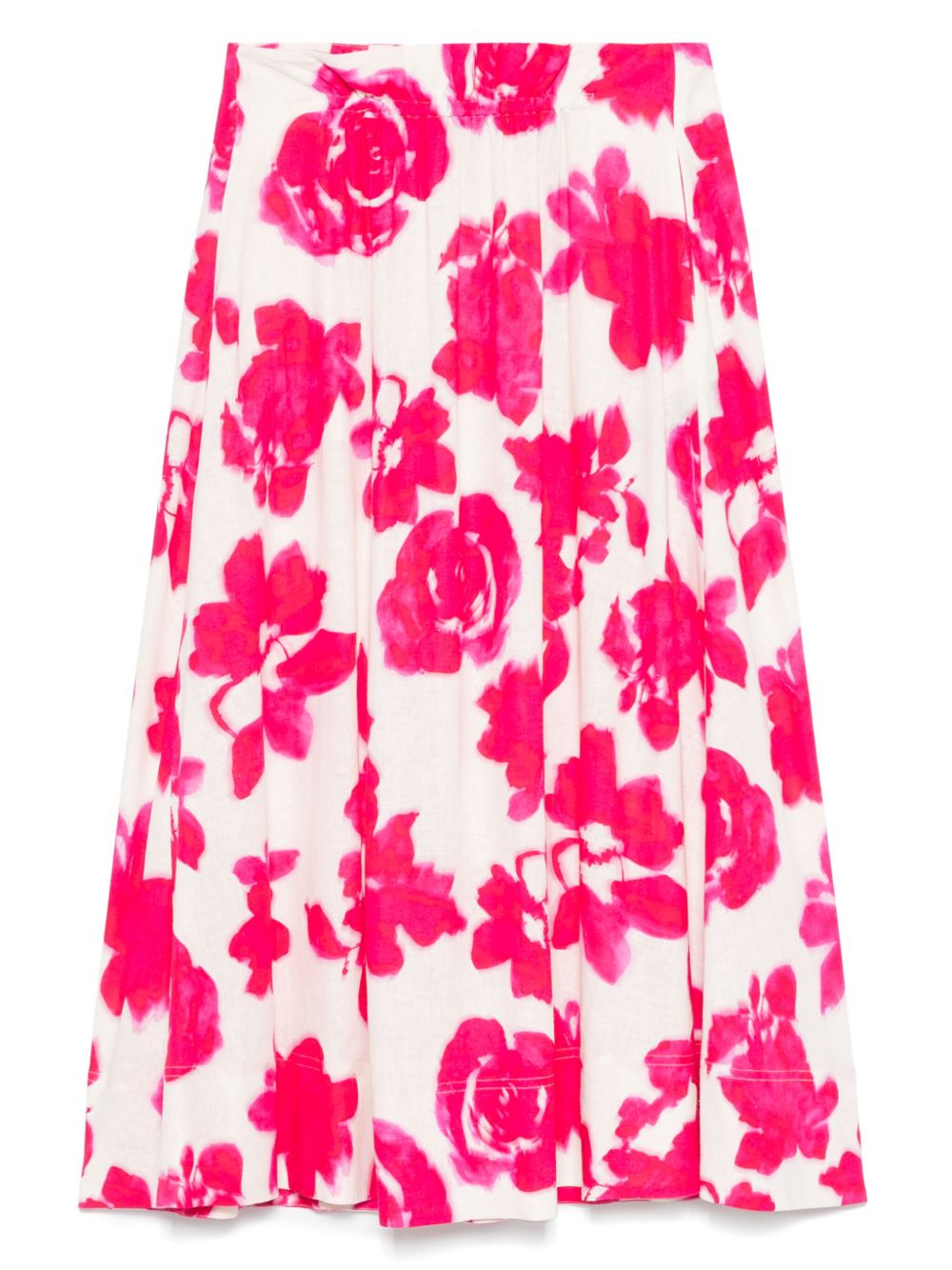 Flower-print midi skirt - Pink
