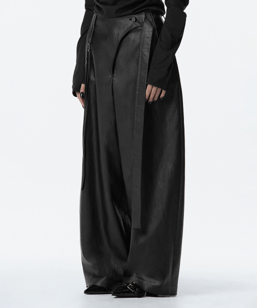 Strap Leather Pants
