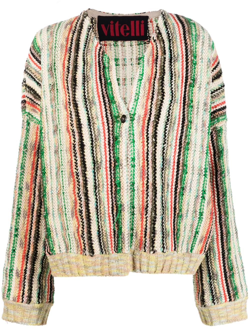 Striped crochet cardigan - Yellow