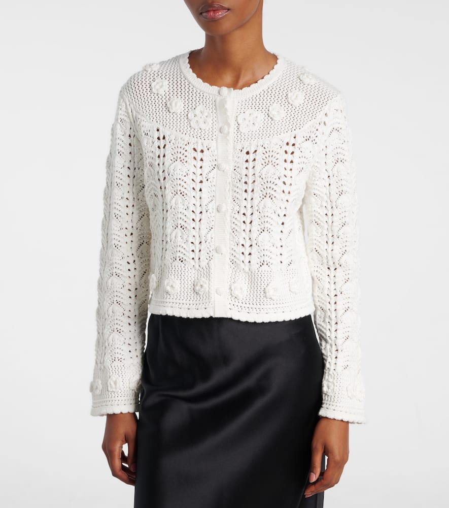Kyra open-knit cotton cardigan