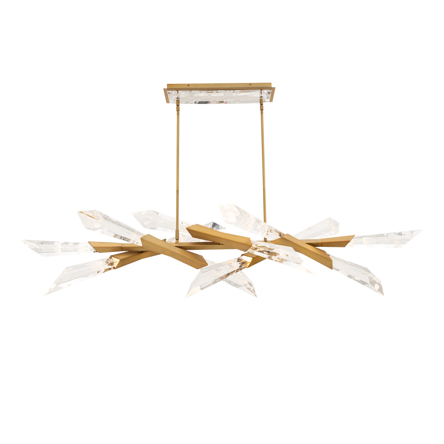 Aged Brass LED Linear Pendant from the Solitude Collection