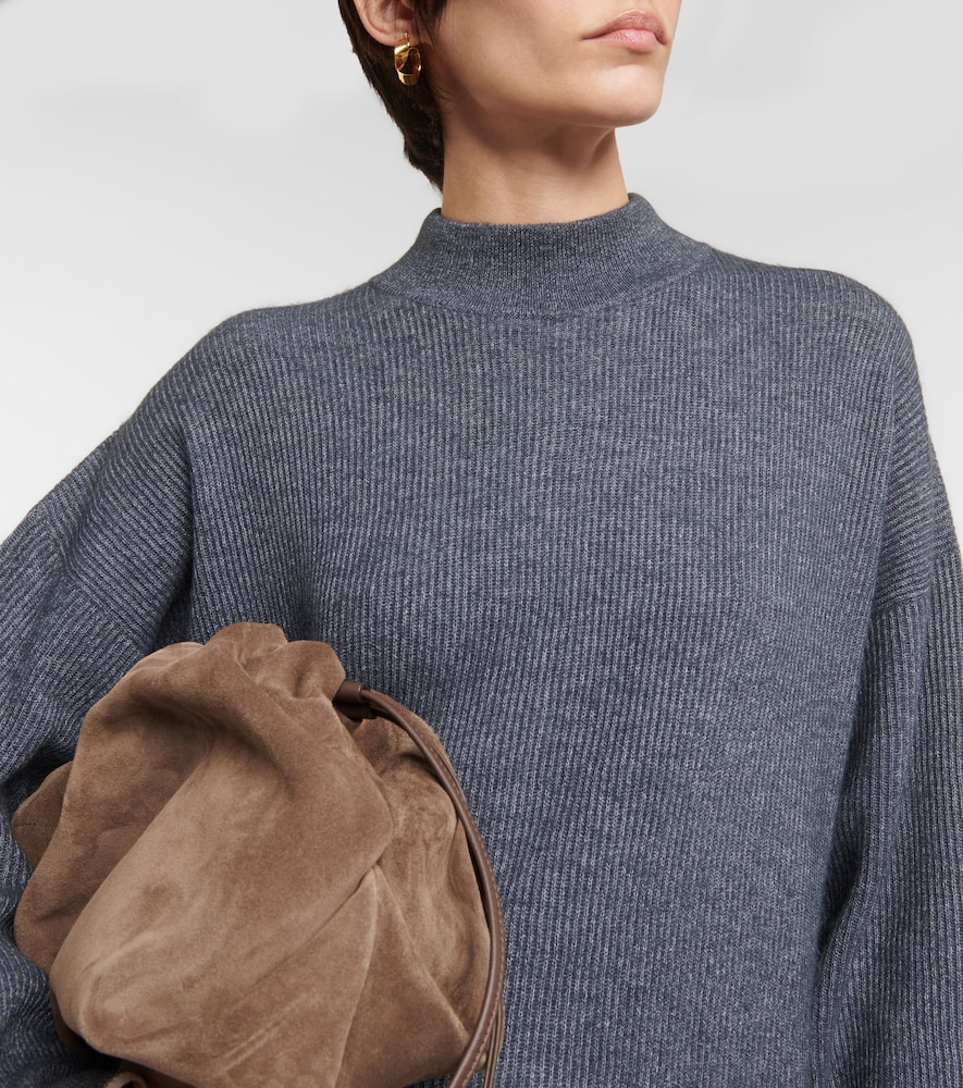 Ribbed-knit cotton and alpaca midi dress