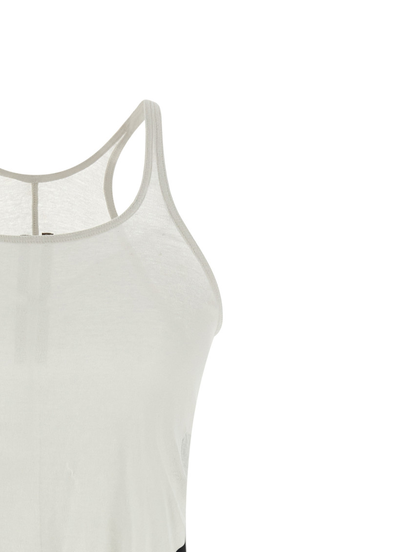 White Row Edge Ribbon Tank Top