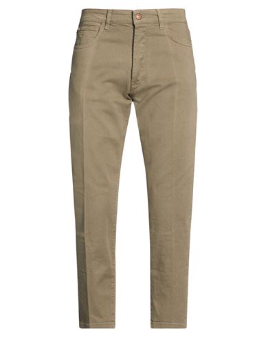Man Jeans Sage green Size 28 Cotton, Elastane