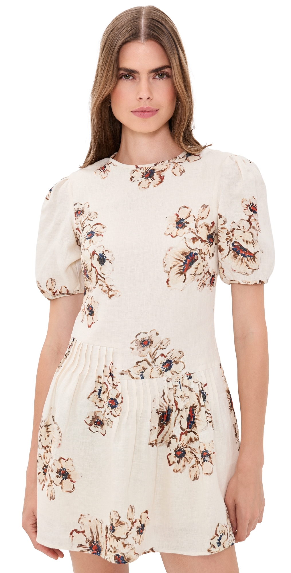 Freja Puff Sleeve Linen Mini Dress Rosetta