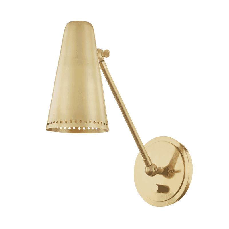 Aged Brass One Light Wall Sconce from the Easley Collection