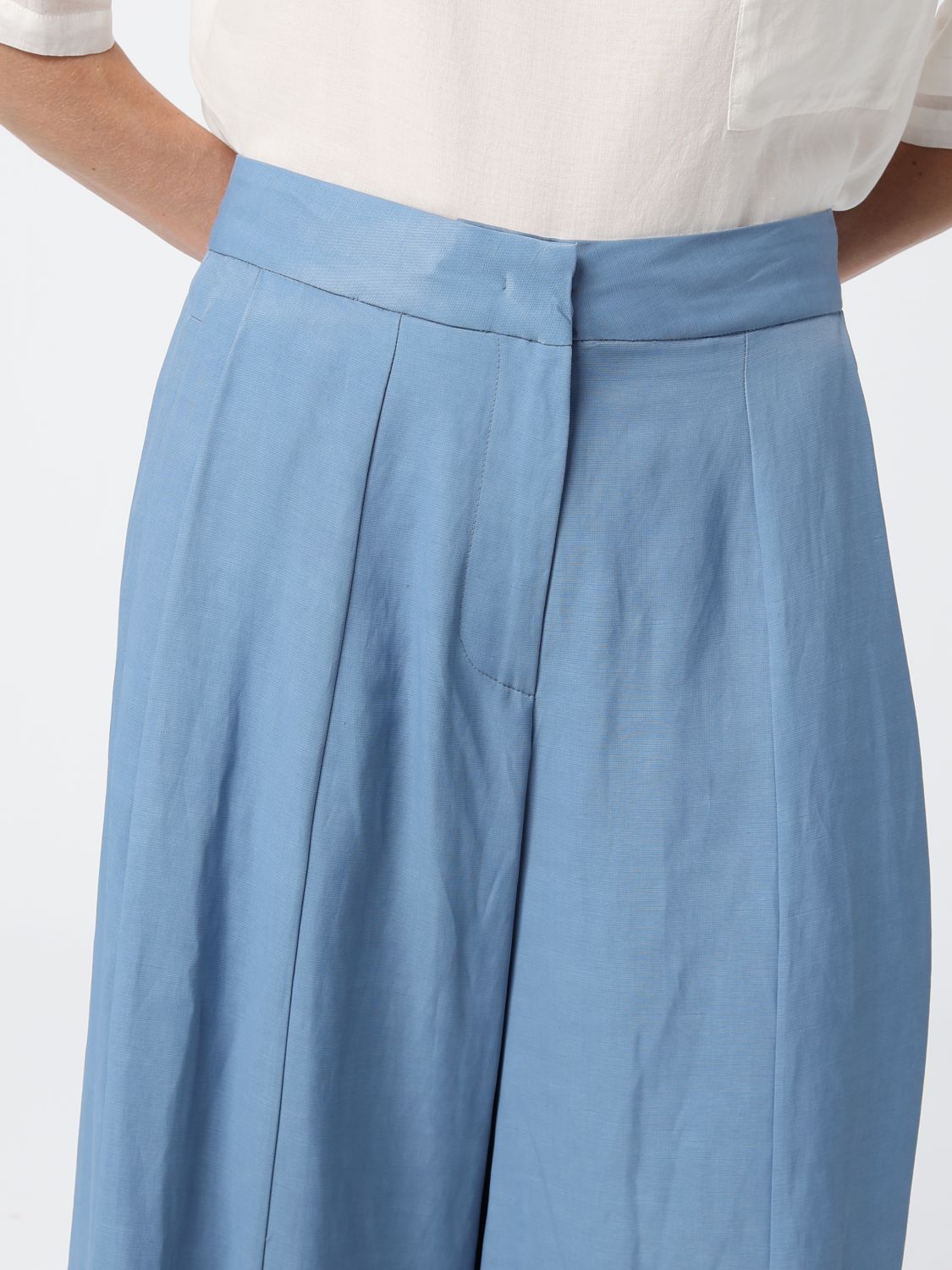 Pants Woman color Gnawed Blue
