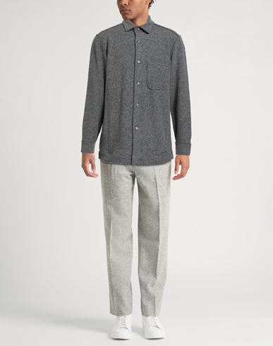 Man Shirt Light grey Size L Virgin Wool, Viscose