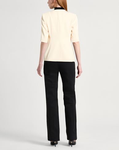 Woman Blazer Cream Size 10 Polyester, Elastane