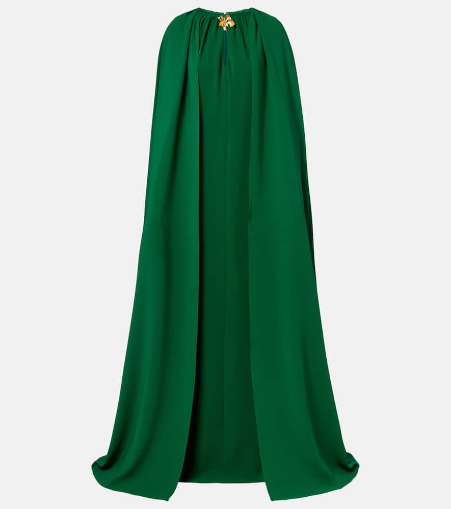 Cyclamen silk-blend georgette kaftan