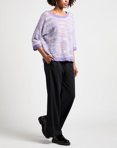 Woman Sweater Purple Size 6 Linen, Polyester