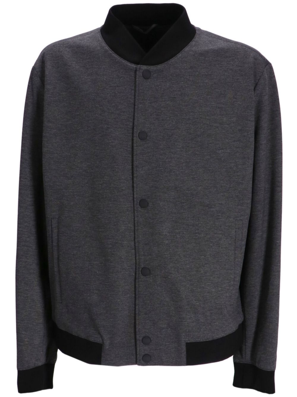 Mélange-effect bomber jacket - Grey