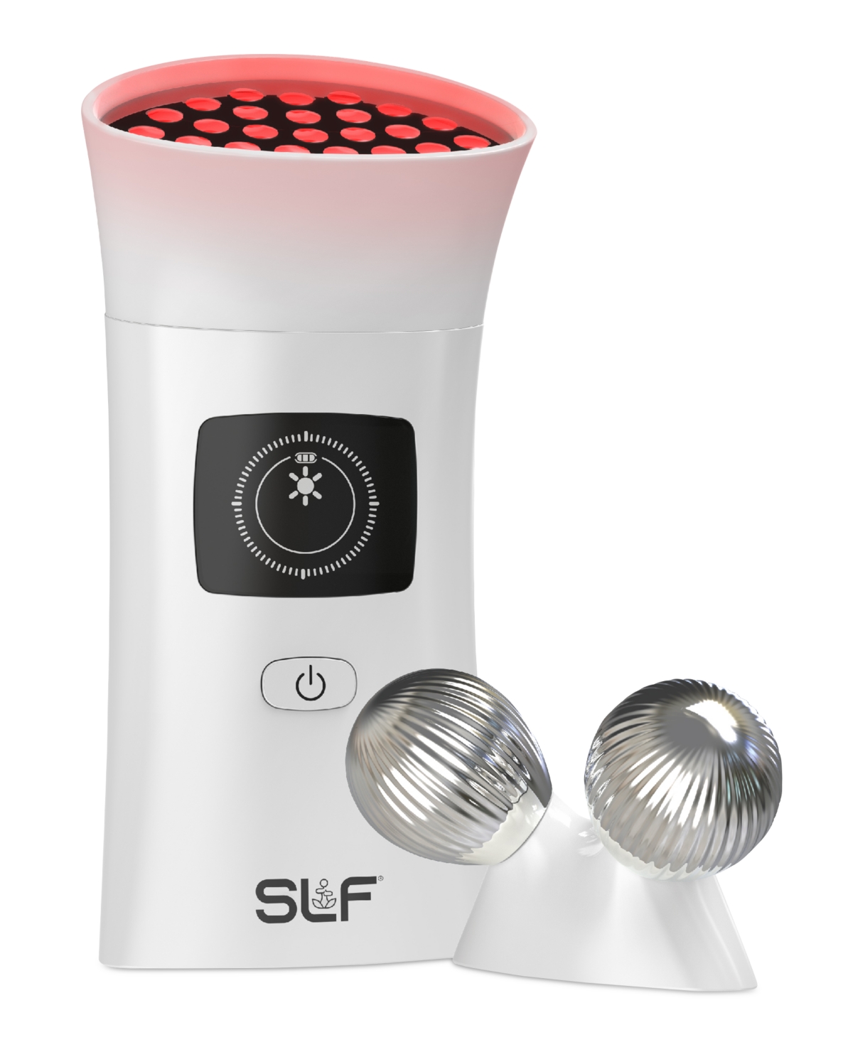 Slf 2-in-1 Microcurrent Facial Device Led Red Light Therapy Massager Tool - White