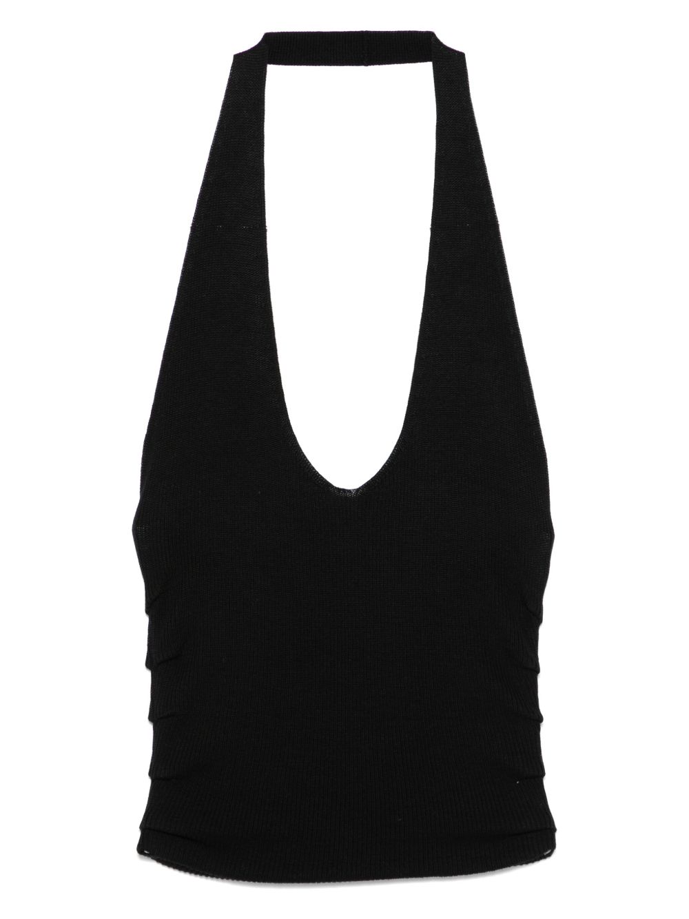 Aya Muse ribbed-knit top - Black