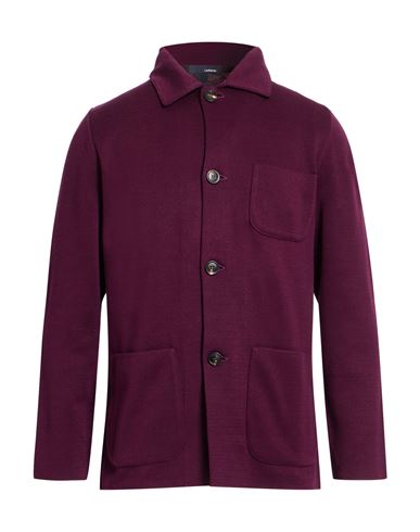 Man Cardigan Plum Size S Cotton