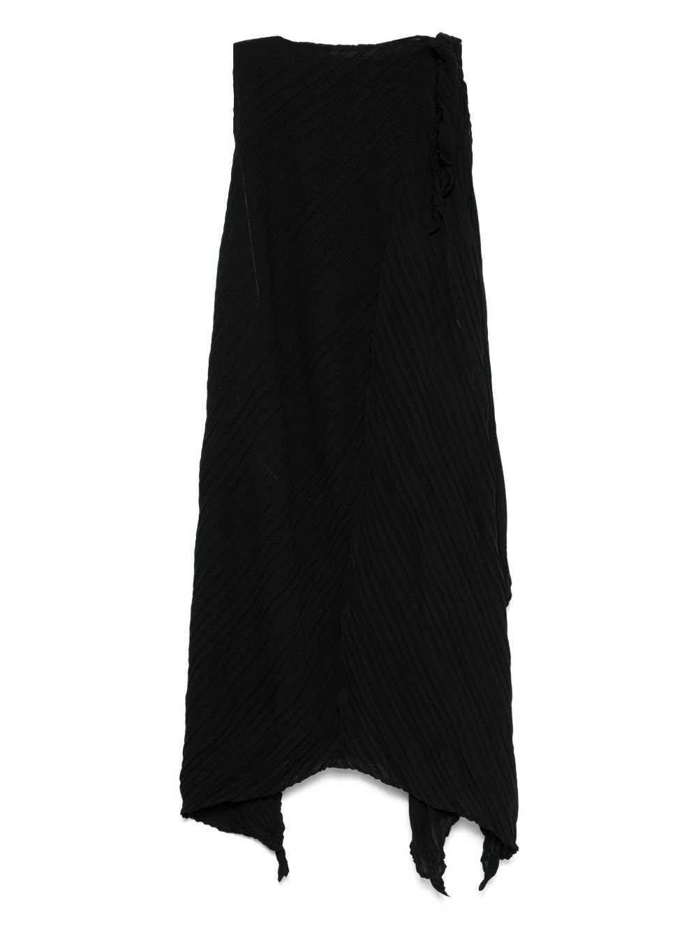 Wrinkled asymmetric dress - Black