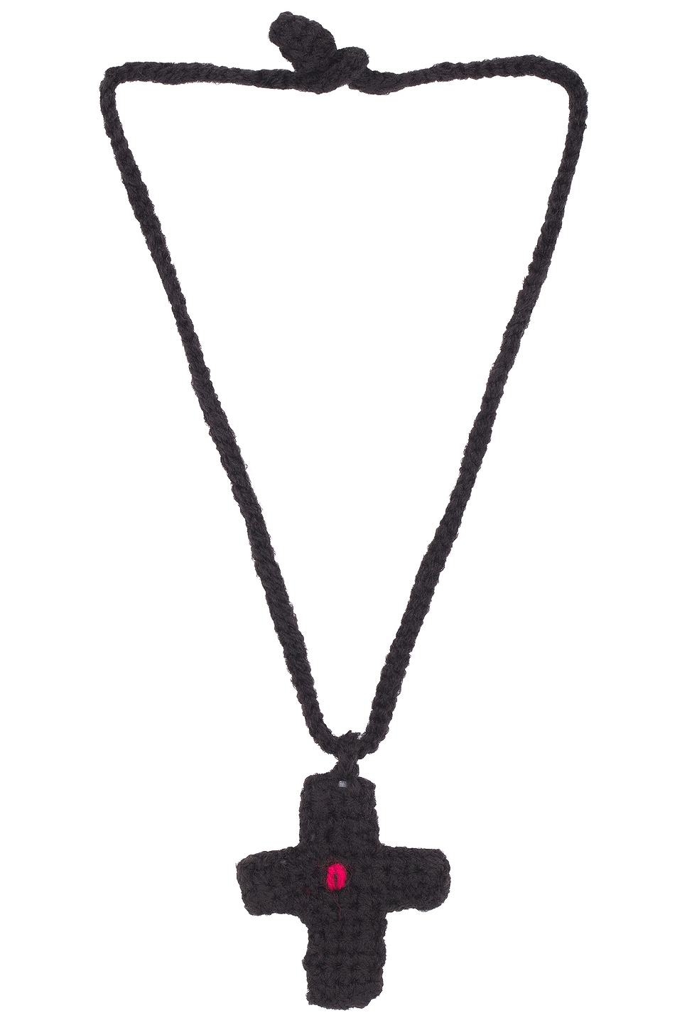 Rice nine ten Hand Knit Necklace in Black