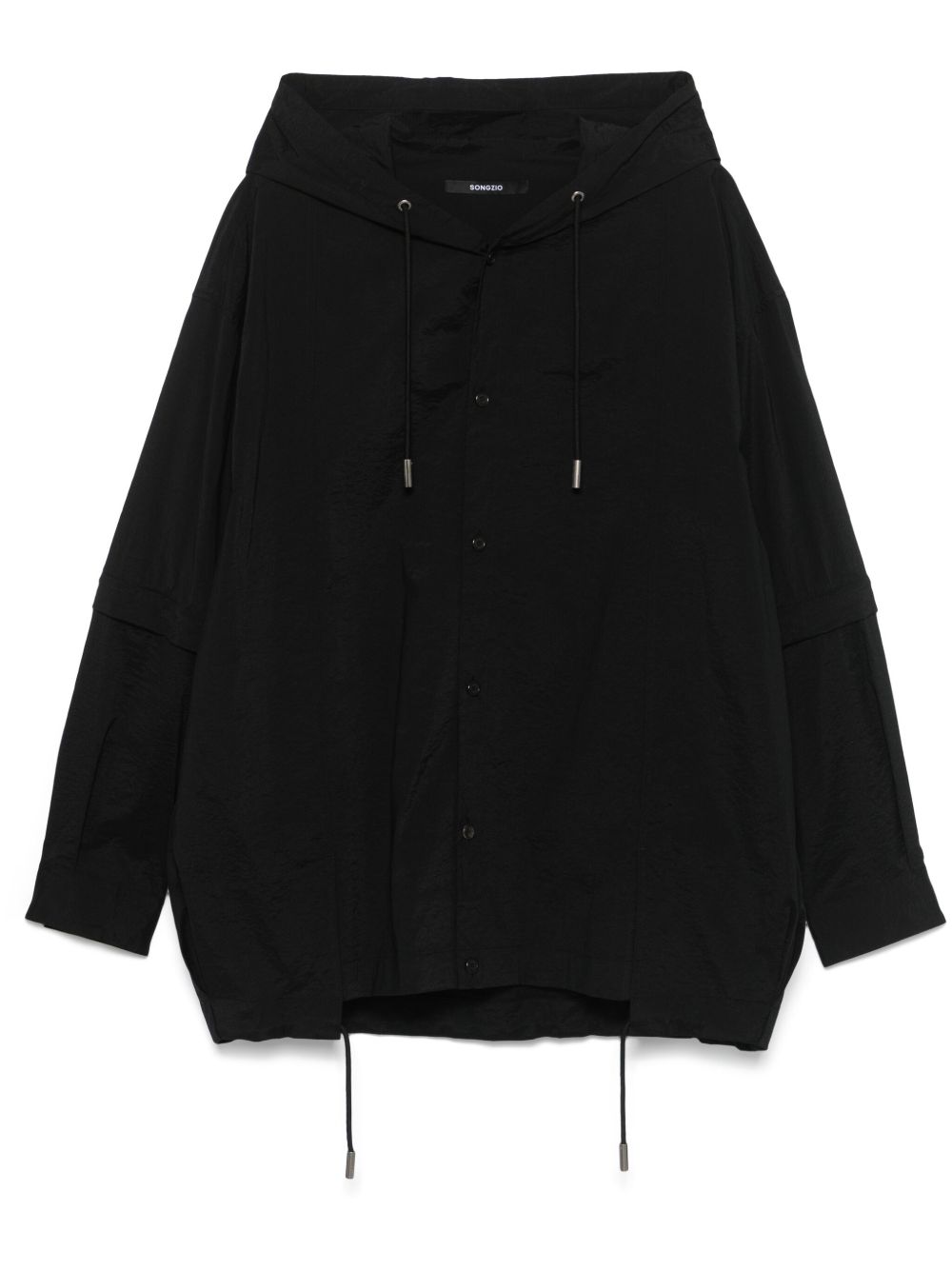 Poetry-embroidered shirt - Black